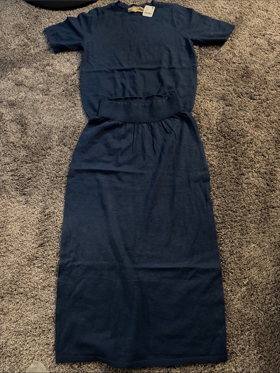 Free People Dresses & Skirts - Free People Navy Knit Skirt Set